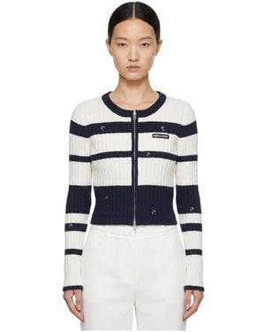 Marissa Chiara Colourblock Heart Knit Cardigan - White