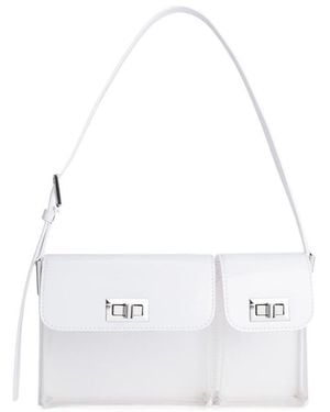 BY FAR Billy Patent-Finish Shoulder Bag - White