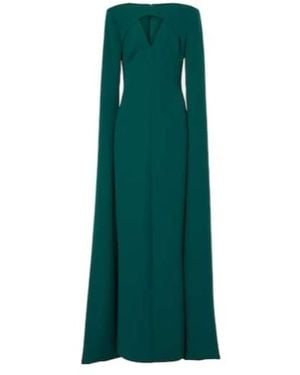 Safiyaa Openwork Crepe Dress - Green