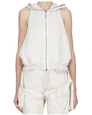 Rick Owens Zipped Hoodie - White
