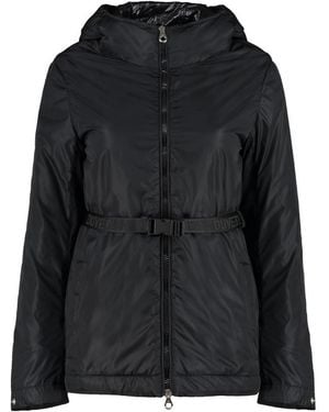 Duvetica Long-Sleeved Hooded Casual Jacket - Black
