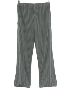 Homme Plissé Issey Miyake Pleated Zip-Detail Trousers - Grey