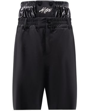 Moncler X Asap Rocky Logo Printed Layered Shorts - Black
