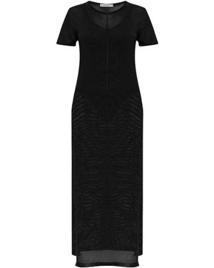 Lemaire Round-Neck Side-Slit Maxi Dress - Black