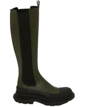 McQueen Tread Slick Knee High Boots - Black