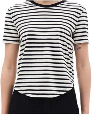 Ann Demeulemeester Floor Micro Stripe-Pattern T-Shirt - Black