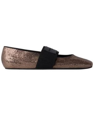 Givenchy Sliced Square Strap Ballet Flats - Brown