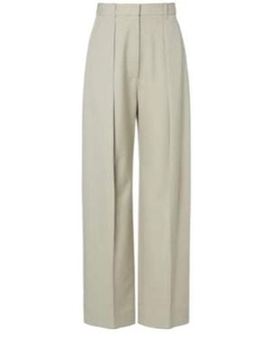 Victoria Beckham High-Rise Wide-Leg Trousers - Grey