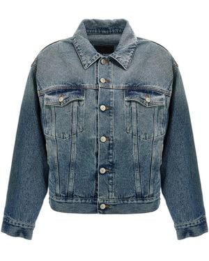 MM6 by Maison Margiela Cut-Out Denim Jacket - Blue
