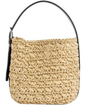 TOTEME Small Belted Paper Raffia Tote - White