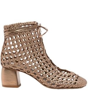 forte_forte Round-Toe Ankle Boots - Brown