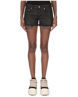 Rick Owens Temple Lana Cut Offs Denim Shorts - Black