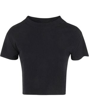 Thom Krom Cropped Seam Detail T-Shirt - Black