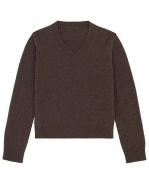 MM6 by Maison Margiela V-Neck Knitted Jumper - Brown
