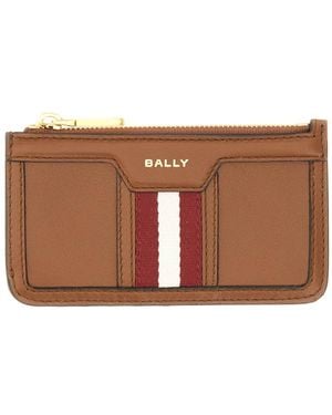 Bally Leather Card Holder - Brown