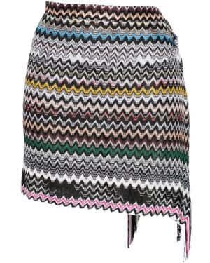 Missoni Fringed Zigzag Skirt - Gray