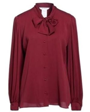 Max Mara Stand-Collar Long-Sleeve Blouse - Red