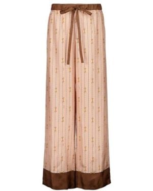 Gucci Printed Silk Pants - Natural