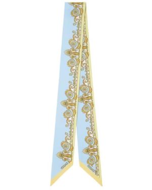 Versace Baroque-Print Scarf - Blue
