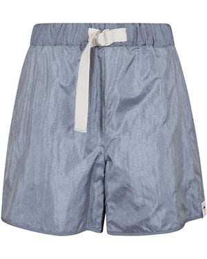 Jil Sander Belted Straight-Leg Shorts - Blue