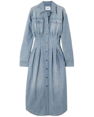 Isabel Marant Nolwen Cotton-Chambray Midi Shirt Dress - Blue