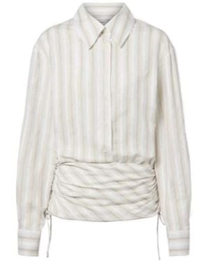 Christopher Esber Pleated Striped Dress - White