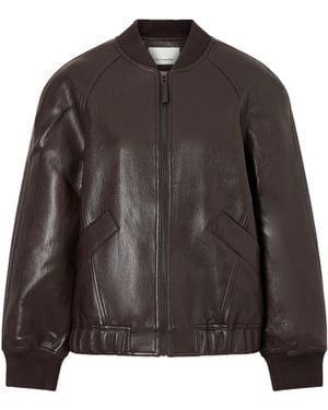 Frankie Shop Alena Coated Bomber Jacket - Brown