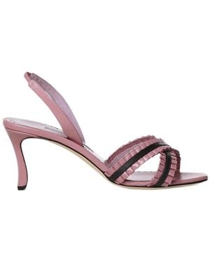 Manolo Blahnik Pleated Strap Heeled Sandals - Pink