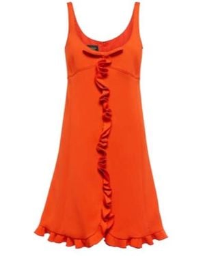Giambattista Valli Ruffled Crêpe Minidress - Orange