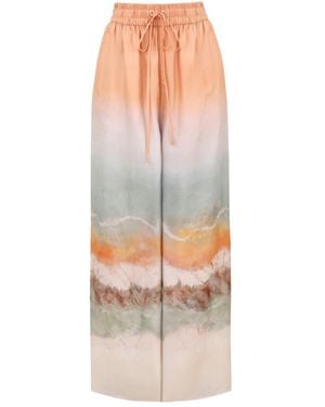 Zimmermann Zim Daylight Relaxed Pant Tie Dye - White