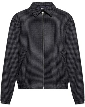 A.P.C. Checked Zipped Jacket - Black