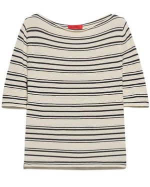MAX&Co. Crepe Knitted T-Shirt - White