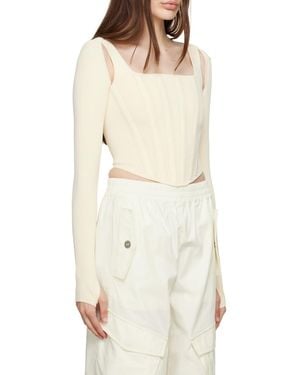 Dion Lee Long-Sleeve Corset Top - White