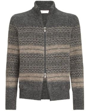 Brunello Cucinelli Zip-Up High Neck Cardigan - Grey