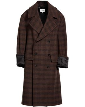 MM6 by Maison Margiela Plaid Double- Coat - Brown