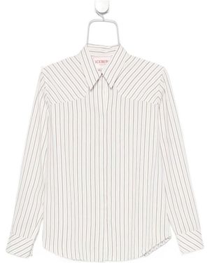 Iceberg Vertical-Stripe Long-Sleeve Shirt - White
