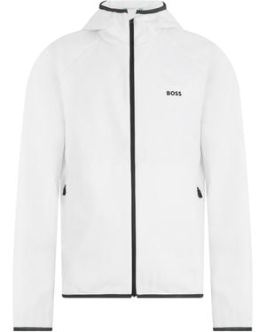 BOSS Long-Sleeved Hooded Casual Jacket - White