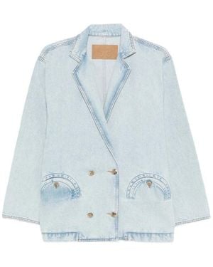 Blazé Milano Blazé Milano Double-Breasted Oversized Blazer - Blue