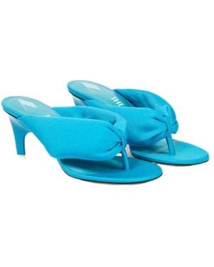 The Attico Rem Satin Thong Sandals - Blue