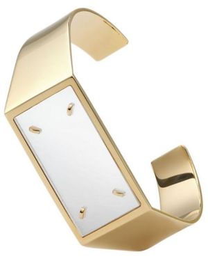 Maison Margiela Rectangular Plaque Cuff Bracelet - Metallic