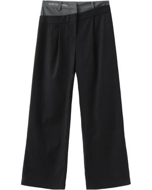 Marissa Chiara Patchwork Casual Pants - Black