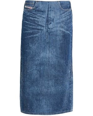 DIESEL Stylish Medium Denim A-Line Skirt - Blue