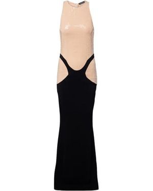 Mugler Sequin Ruffle Dress - Black
