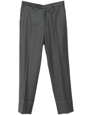 Brioni Tigullio Pressed-Crease Tailored Trousers - Grey