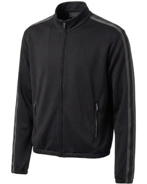 Gucci Cotton Jersey Zip Jacket With Muted Web - Black