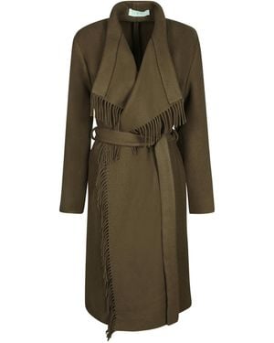 IRO Nicky Fringed Belted Coat - Green