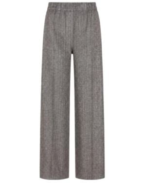 D.exterior Elastic-Waist Casual Trousers - Grey