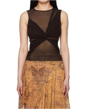MISBHV Wrapped Sleeveless Top - Brown