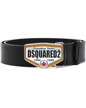 DSquared² Logo Buckle Belt - White