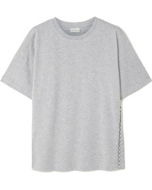Dries Van Noten Button-Embellishment Cotton T-Shirt - Grey